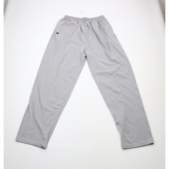 Vintage 90s Russell Athletic XL Blank Wide Leg Sweatpants Pants Heather Gray - Picture 1 of 10